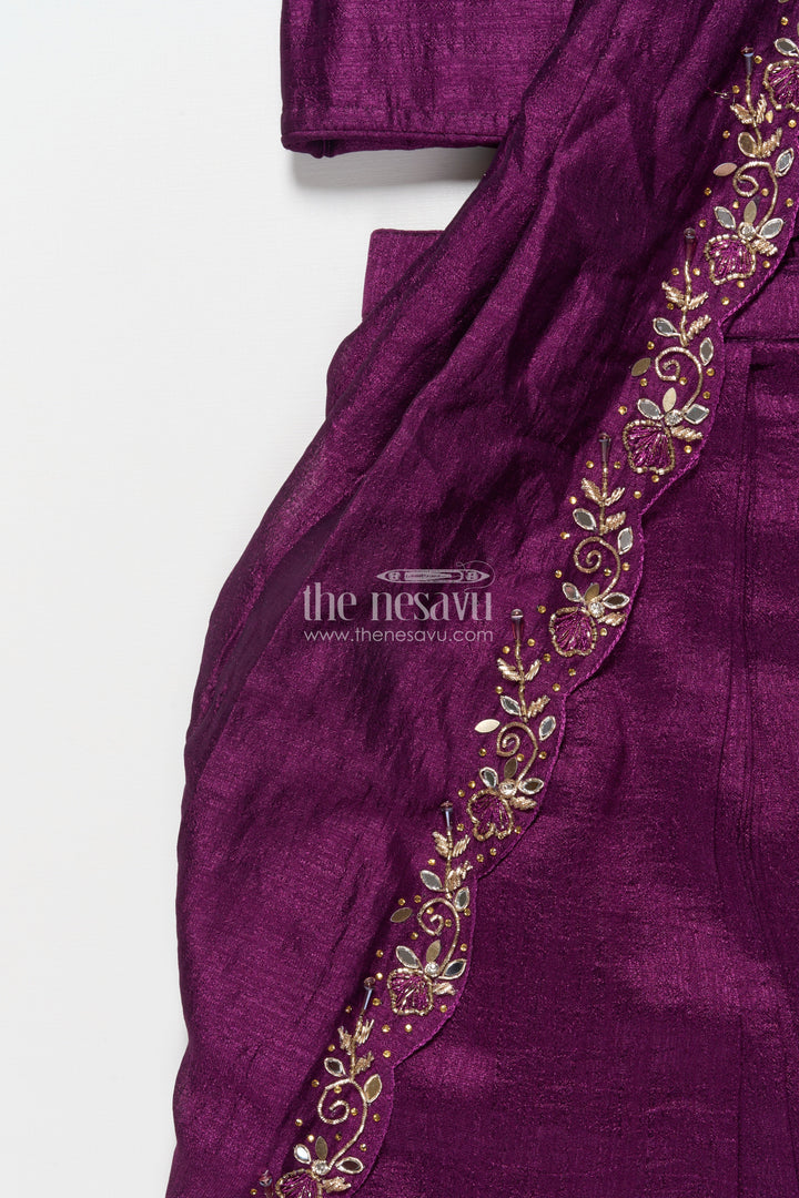 The Nesavu Girls Lehenga Choli Girl’S Georgette Lehenga Choli for Weddings and Festive Functions Nesavu Nesavu pure georgette girls lehenga choli designer embroidery wedding