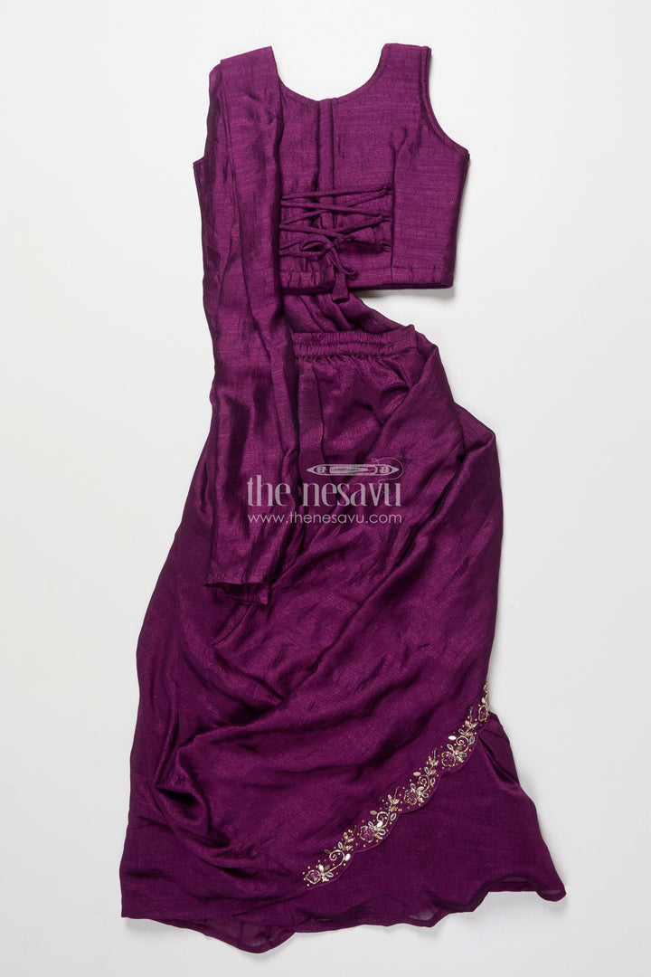 The Nesavu Girls Lehenga Choli Girl’S Georgette Lehenga Choli for Weddings and Festive Functions Nesavu Nesavu pure georgette girls lehenga choli designer embroidery wedding