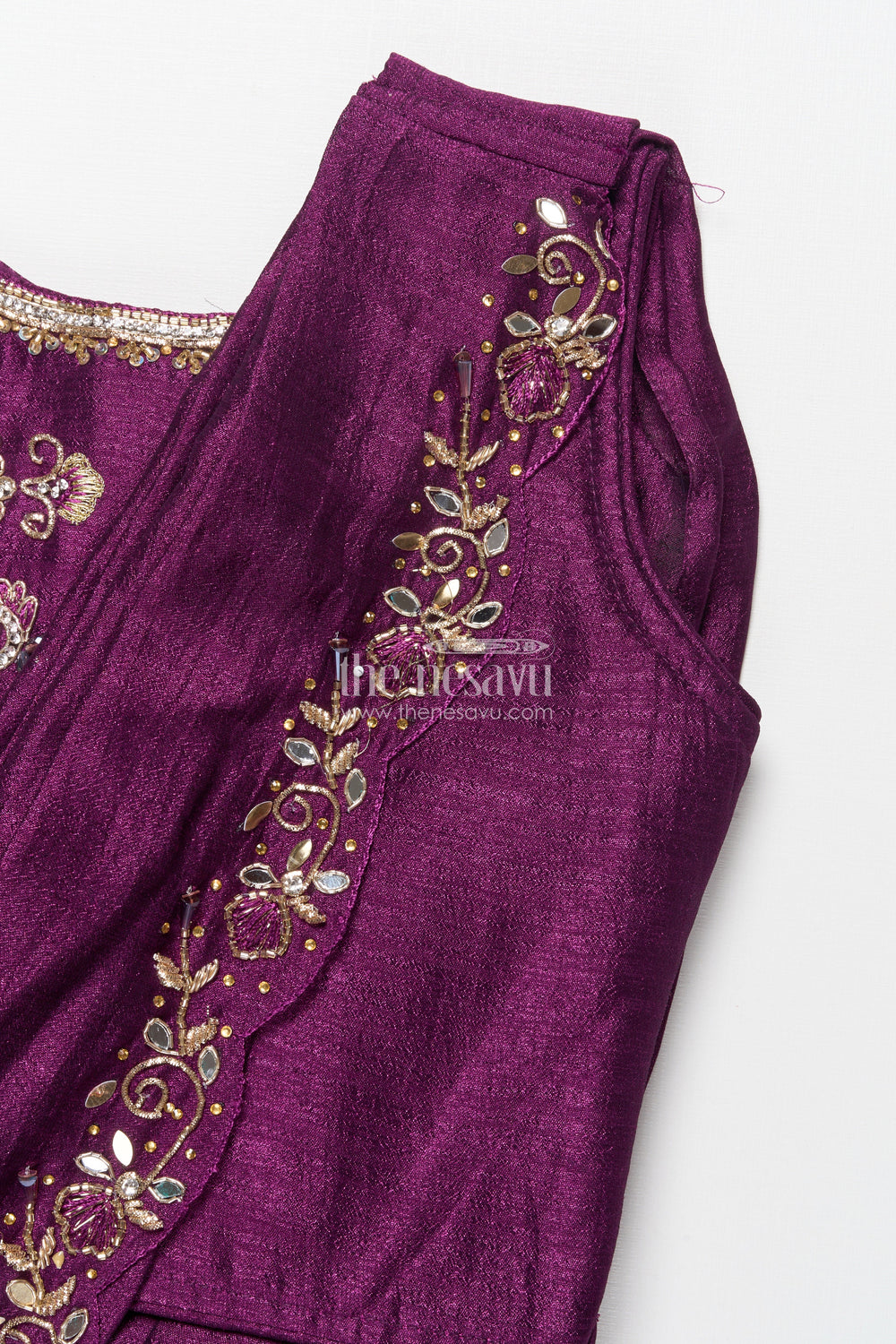 The Nesavu Girls Lehenga Choli Girl’S Georgette Lehenga Choli for Weddings and Festive Functions Nesavu Nesavu pure georgette girls lehenga choli designer embroidery wedding