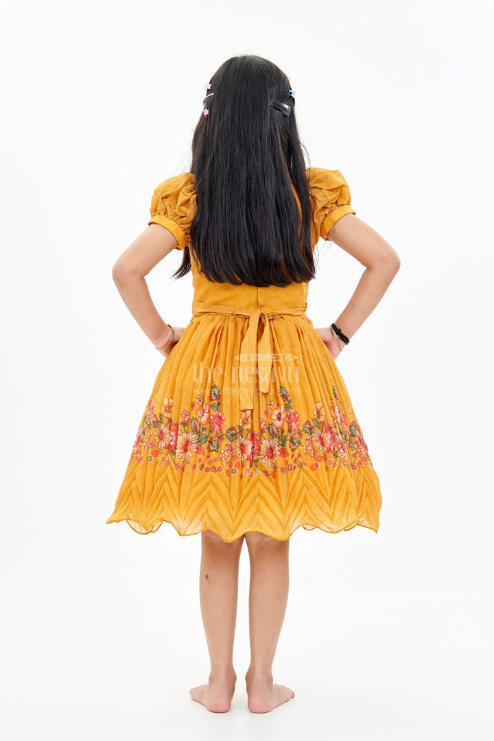 The Nesavu Silk Party Frock Girls Aesthetic Birthday Dress with Floral Embroidery and Pleated Flared Skirt for a Festive Look Nesavu Girls Aesthetic Birthday Dress Floral Embroidery Pleated Flared Skirt | The Nesavu