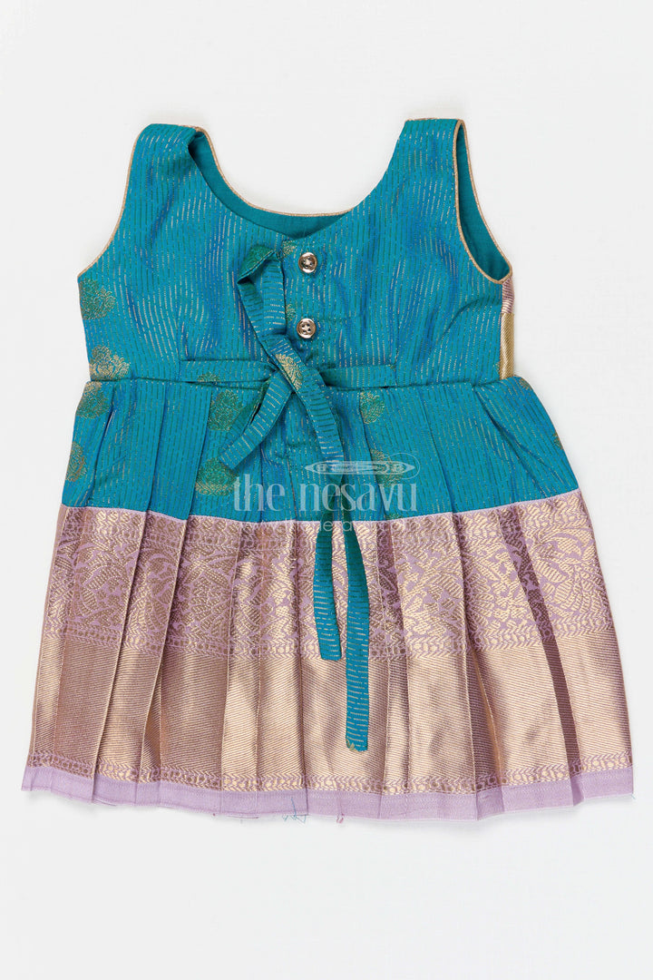 The Nesavu Girls Kanchi Silk Frock Girls Arani Silk Frock for Traditional Weddings and Functions Nesavu Nesavu Girls Semi Arani Kanchivaram Silk Frock For Weddings Traditional Functions And Festive Wear