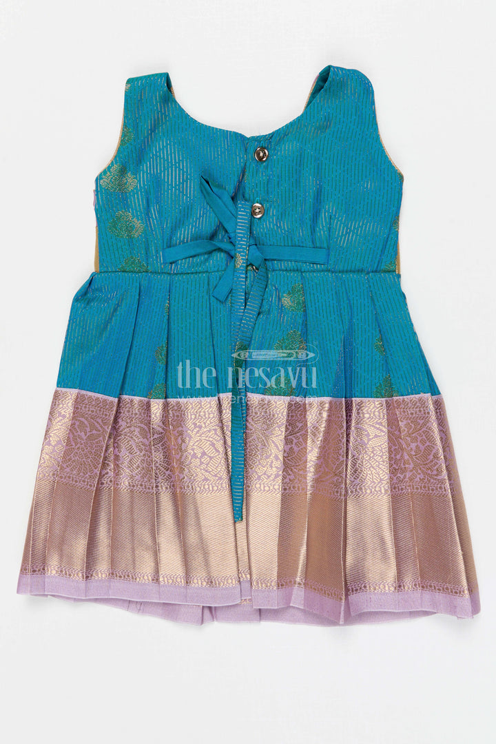 The Nesavu Girls Kanchi Silk Frock Girls Arani Silk Frock for Traditional Weddings and Functions Nesavu Nesavu Girls Semi Arani Kanchivaram Silk Frock For Weddings Traditional Functions And Festive Wear