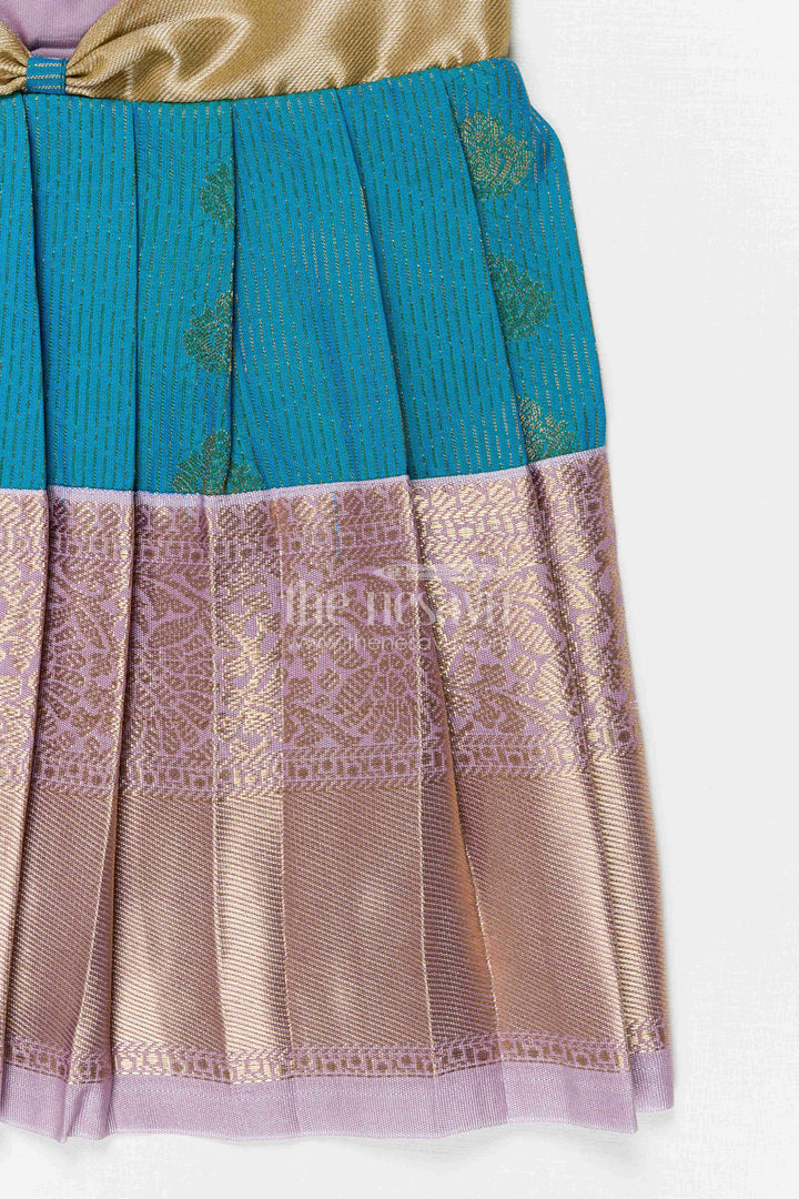 The Nesavu Girls Kanchi Silk Frock Girls Arani Silk Frock for Traditional Weddings and Functions Nesavu Nesavu Girls Semi Arani Kanchivaram Silk Frock For Weddings Traditional Functions And Festive Wear