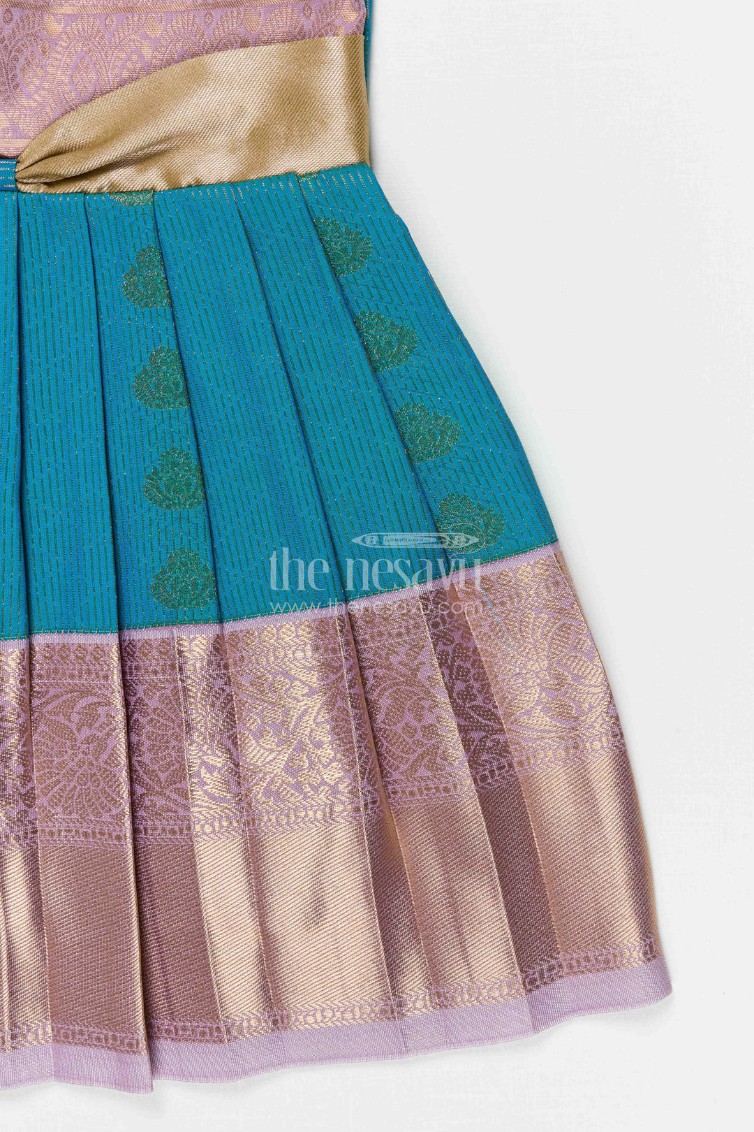 The Nesavu Girls Kanchi Silk Frock Girls Arani Silk Frock for Traditional Weddings and Functions Nesavu Nesavu Girls Semi Arani Kanchivaram Silk Frock For Weddings Traditional Functions And Festive Wear
