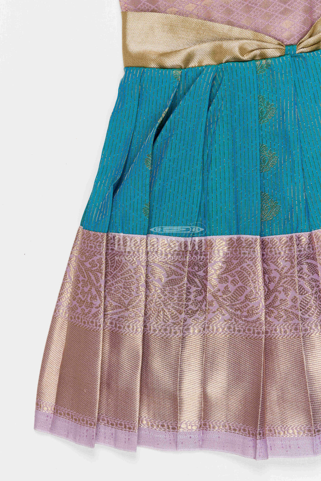 The Nesavu Girls Kanchi Silk Frock Girls Arani Silk Frock for Traditional Weddings and Functions Nesavu Nesavu Girls Semi Arani Kanchivaram Silk Frock For Weddings Traditional Functions And Festive Wear