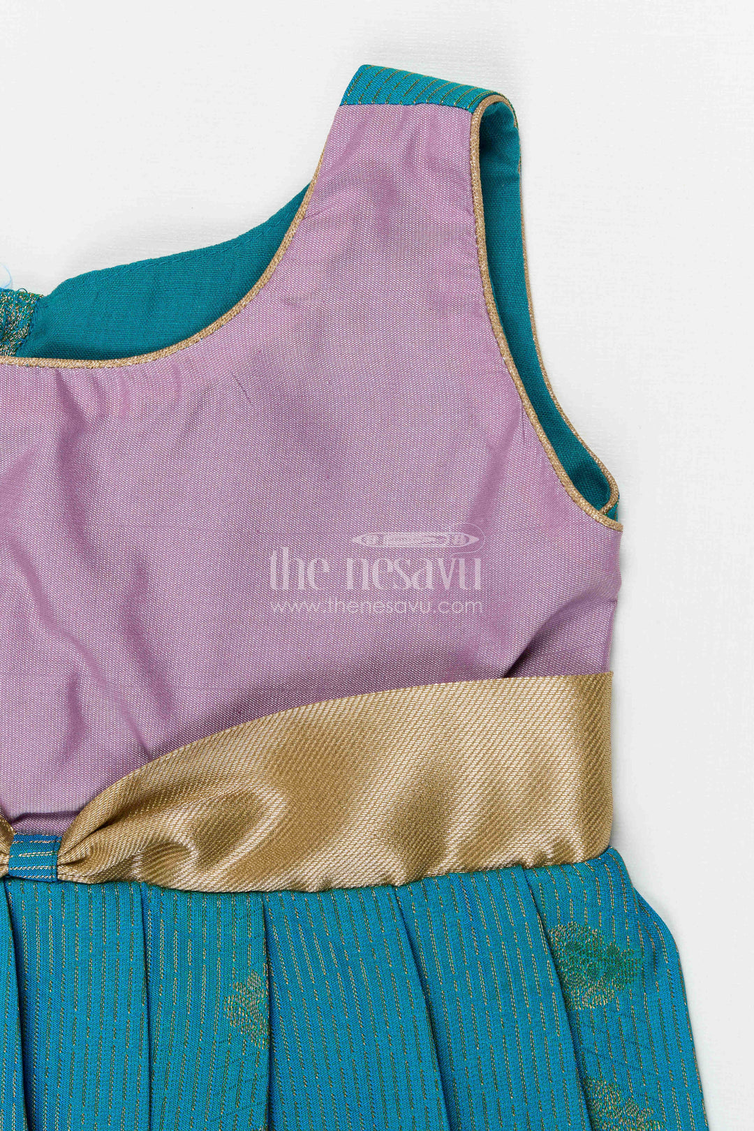 The Nesavu Girls Kanchi Silk Frock Girls Arani Silk Frock for Traditional Weddings and Functions Nesavu Nesavu Girls Semi Arani Kanchivaram Silk Frock For Weddings Traditional Functions And Festive Wear