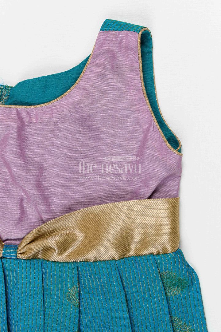 The Nesavu Girls Kanchi Silk Frock Girls Arani Silk Frock for Traditional Weddings and Functions Nesavu Nesavu Girls Semi Arani Kanchivaram Silk Frock For Weddings Traditional Functions And Festive Wear