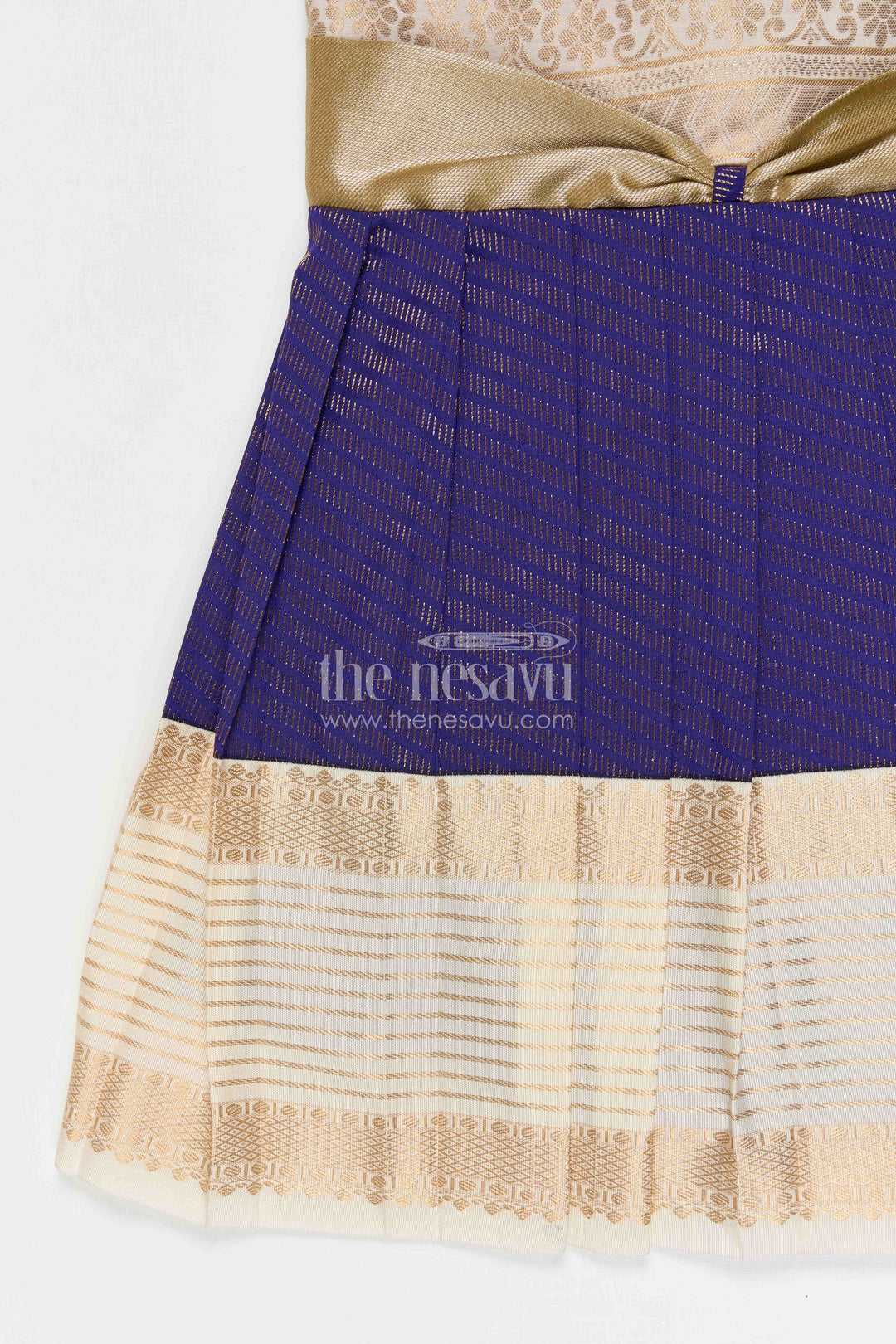 The Nesavu Girls Kanchi Silk Frock Girls Arani Silk Frock for Weddings and Festive Occasions Nesavu Nesavu Girls Semi Arani Kanchivaram Silk Frock For Weddings Receptions And Festive Celebrations