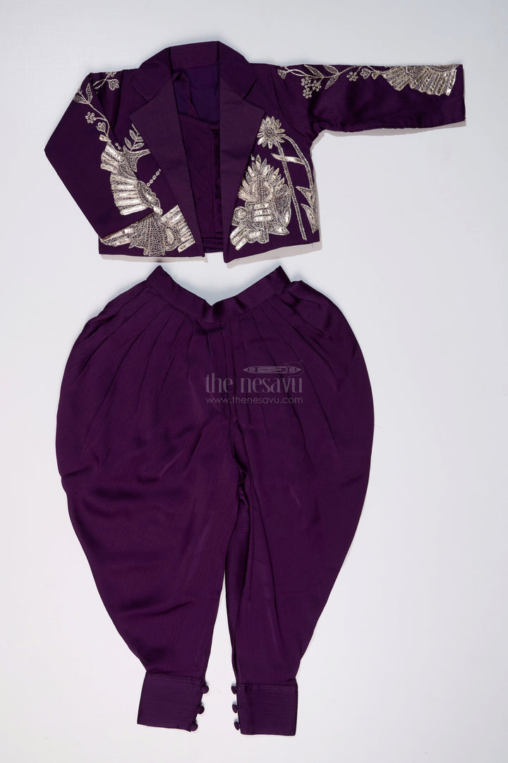 The Nesavu Girls Dothi Sets Girls Attire Dress Traditional with Designer Embroidered Jacket and Dhoti Pants for a Stylish Ethnic Look Nesavu Girls Attire Dress Traditional Embroidered Jacket Stylish Dhoti Pants | The Nesavu