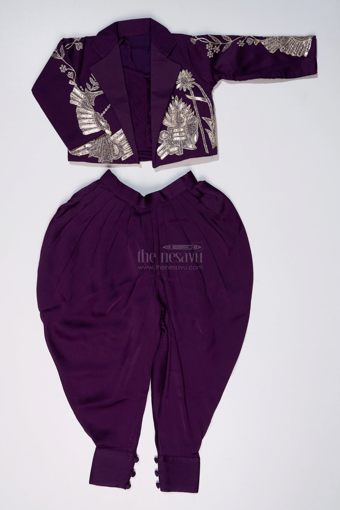 The Nesavu Girls Dothi Sets Girls Attire Dress Traditional with Designer Embroidered Jacket and Dhoti Pants for a Stylish Ethnic Look Nesavu Girls Attire Dress Traditional Embroidered Jacket Stylish Dhoti Pants | The Nesavu