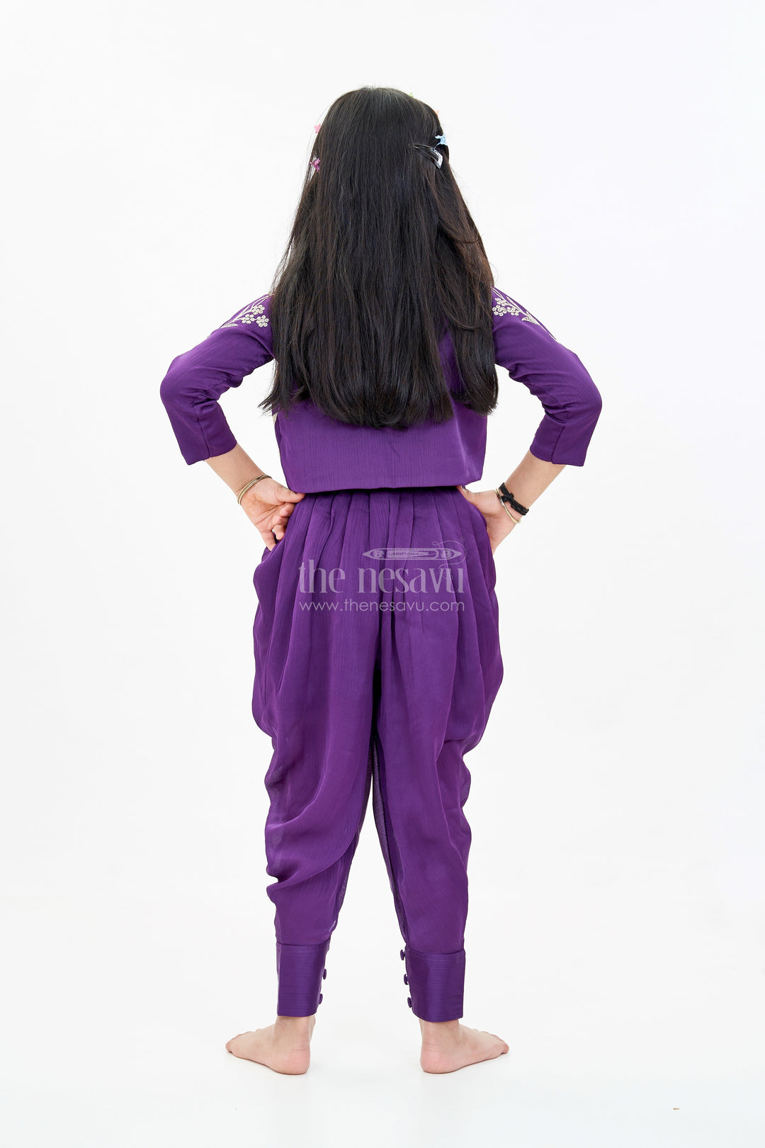 The Nesavu Girls Dothi Sets Girls Attire Dress Traditional with Designer Embroidered Jacket and Dhoti Pants for a Stylish Ethnic Look Nesavu Girls Attire Dress Traditional Embroidered Jacket Stylish Dhoti Pants | The Nesavu