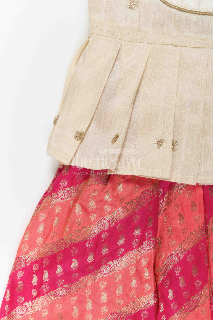 The Nesavu Pattu Pavadai Girls Banarasi Pattu Pavadai for Temple Visits and Festive Ceremonies Nesavu Nesavu Girls Banarasi Pattu Pavadai For Temple Visits Weddings Festive Ceremonies And Family Functions