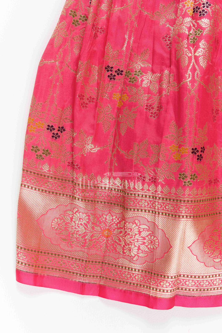 The Nesavu Pattu Pavadai Girls Banarasi Pattu Pavadai for Weddings Poojas and Festive Family Functions Nesavu Nesavu Girls Banarasi Pattu Pavadai For Weddings Poojas Temple Visits And Festive Family Functions