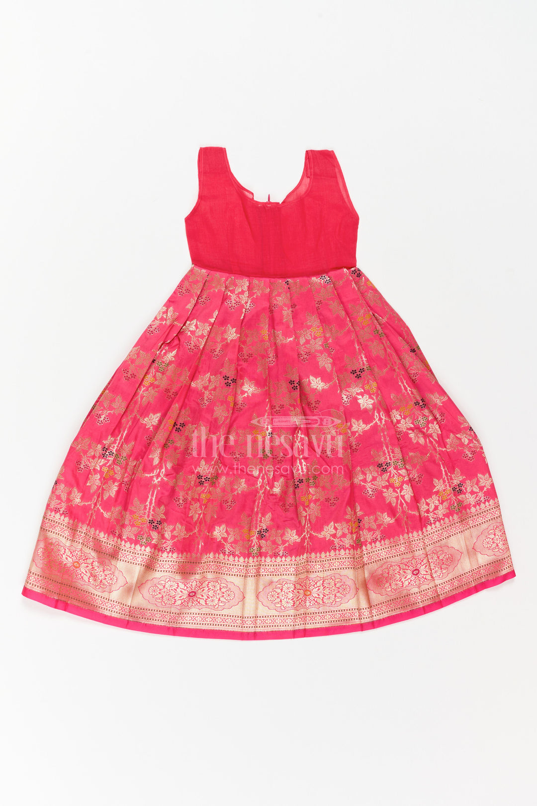 The Nesavu Pattu Pavadai Girls Banarasi Pattu Pavadai for Weddings Poojas and Festive Family Functions Nesavu Nesavu Girls Banarasi Pattu Pavadai For Weddings Poojas Temple Visits And Festive Family Functions
