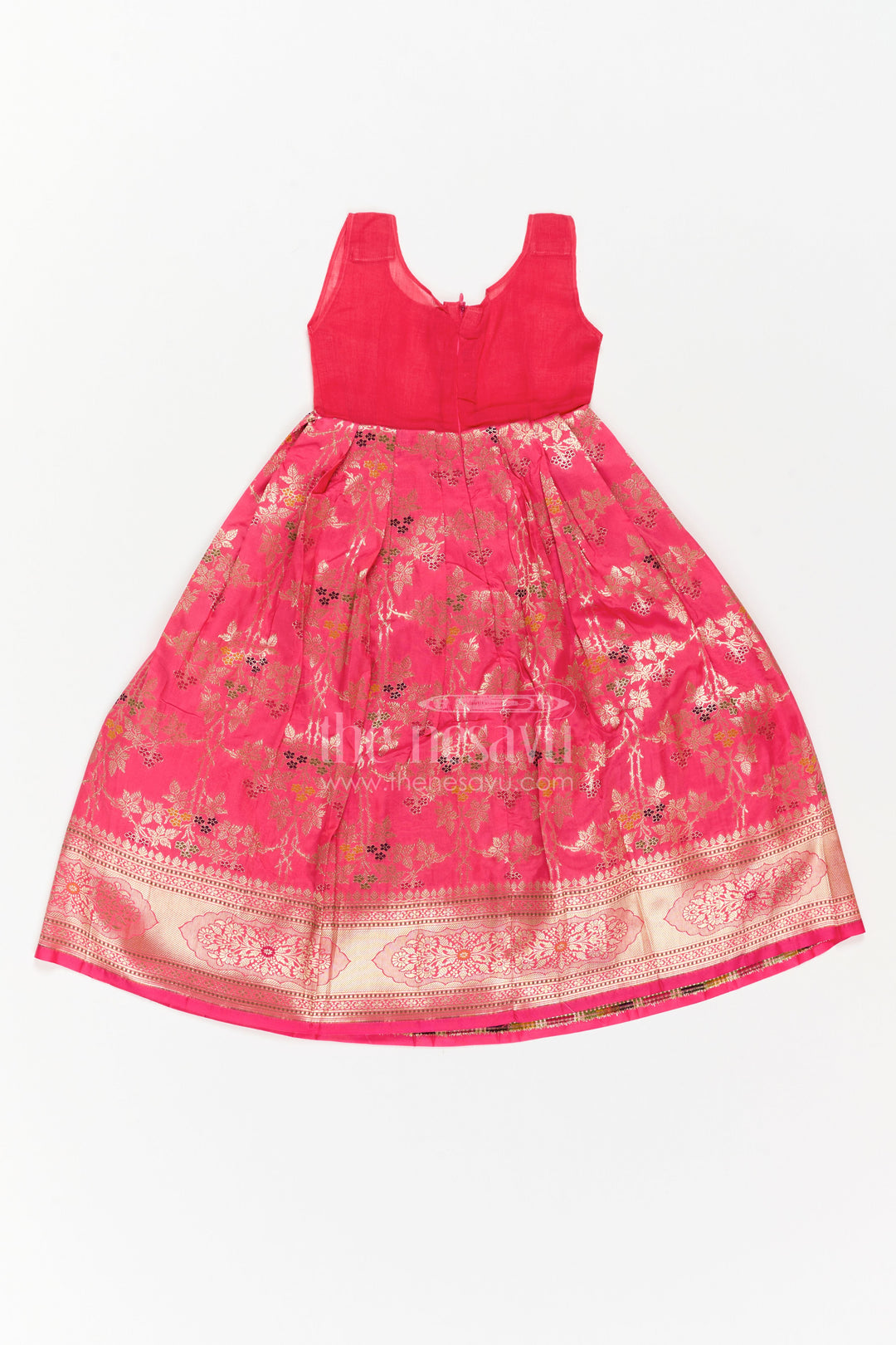 The Nesavu Pattu Pavadai Girls Banarasi Pattu Pavadai for Weddings Poojas and Festive Family Functions Nesavu Nesavu Girls Banarasi Pattu Pavadai For Weddings Poojas Temple Visits And Festive Family Functions