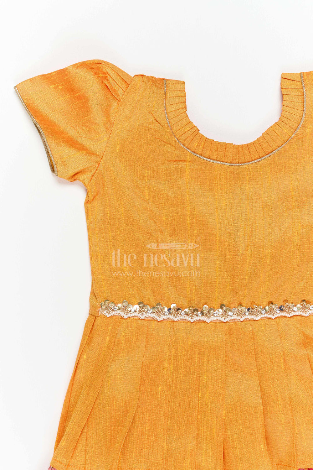 The Nesavu Pattu Pavadai Girls Banarasi Pattu Pavadai for Weddings Poojas and Festive Family Functions Nesavu Nesavu Girls Banarasi Pattu Pavadai For Weddings Poojas Temple Visits And Festive Family Functions