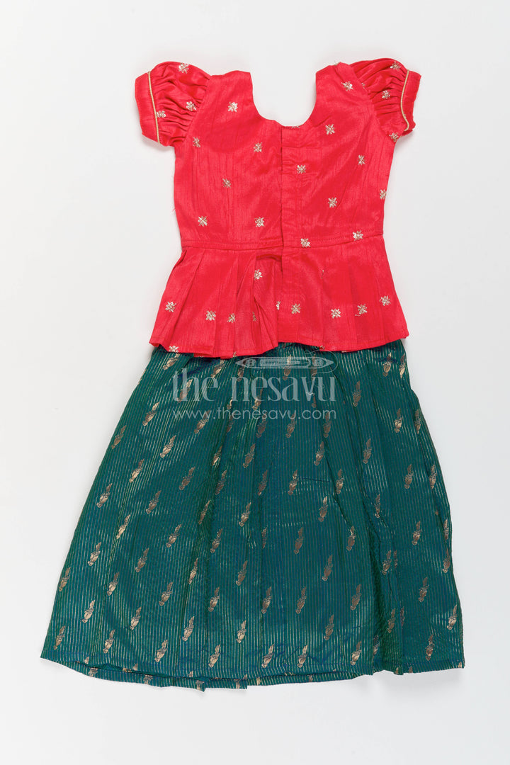 The Nesavu Pattu Pavadai Girls Banarasi Pattu Pavadai for Weddings Temple Visits and Poojas Nesavu Nesavu Girls Banarasi Pattu Pavadai For Weddings Temple Visits Poojas And Traditional Family Functions