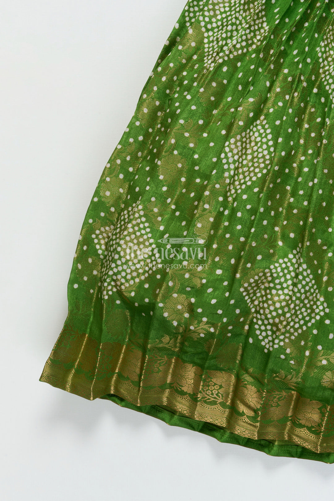 The Nesavu Girls Casual Gown Girls Bandhani Gown for Traditional Functions and Festive Events Nesavu Nesavu girls georgette jacquard bandhani gown traditional festivals ethnic wear