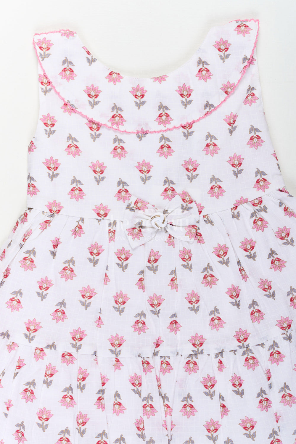 The Nesavu Baby Cotton Frocks Girls Beautiful Frock in Pure Cotton with Floral Prints and Cute Bow Detail Nesavu Nesavu Girls Beautiful Frock Pure Cotton Floral Prints Cute Bow Detail