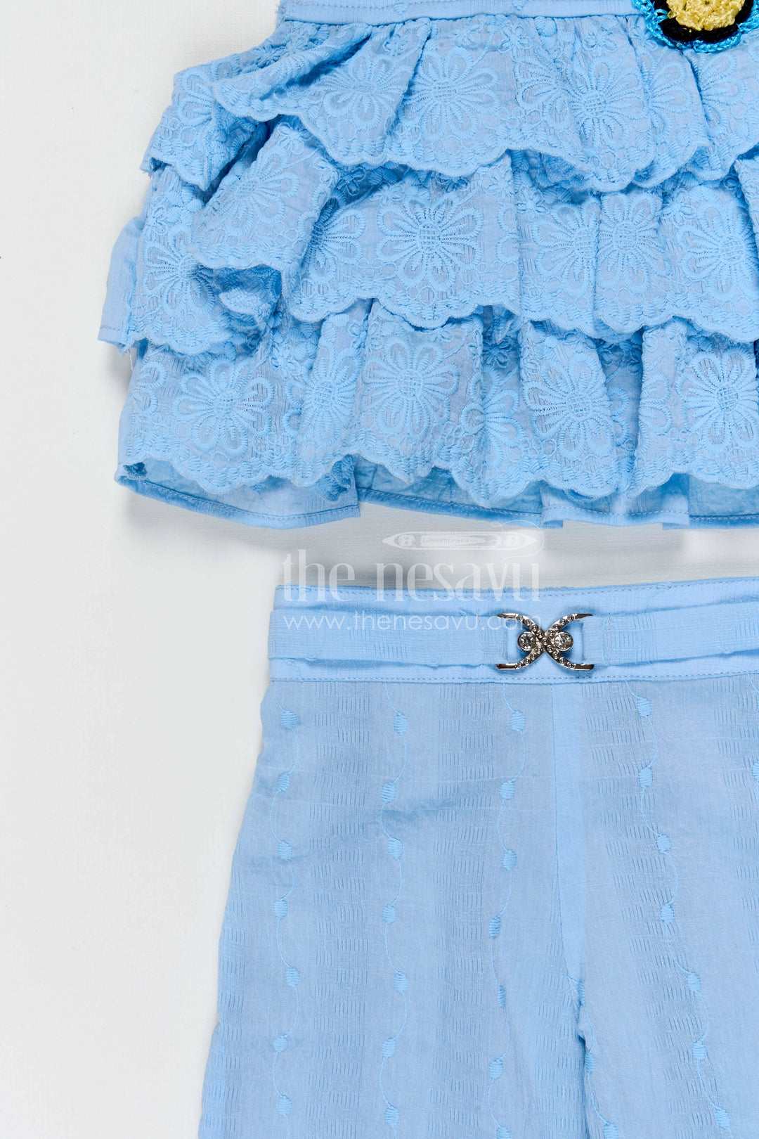 The Nesavu Girls Co-Ord Sets Girls Beautiful Georgette Embroidered Co-ord Set for Party Wear and Festive Style Nesavu Nesavu girls georgette embroidered co-ord set for parties festive wear and stylish kids fashion