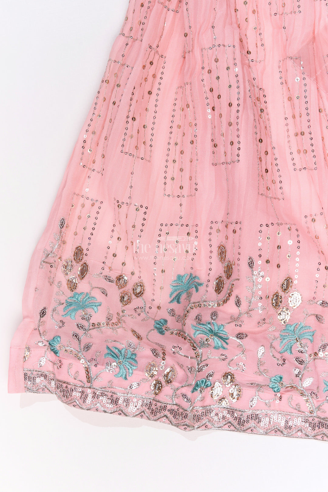 The Nesavu Girls Lehenga Choli Girls Beautiful Ghagra Choli with Embroidery and Sequin Detailing for Wedding Wear Nesavu Girls Beautiful Ghagra Choli Designer Embroidery Sequins Wedding Wear | The Nesavu