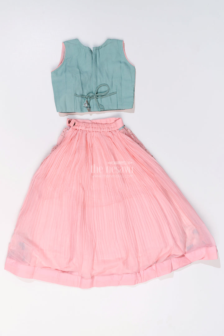 The Nesavu Girls Lehenga Choli Girls Beautiful Ghagra Choli with Embroidery and Sequin Detailing for Wedding Wear Nesavu Girls Beautiful Ghagra Choli Designer Embroidery Sequins Wedding Wear | The Nesavu