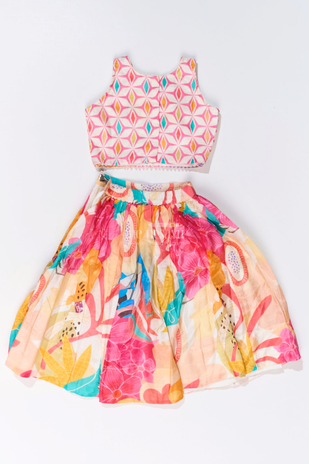 The Nesavu Girls Lehenga Choli Girls Best Lehengas Online with Vibrant Digital Print and Embroidered Choli Nesavu Girls Best Lehengas Online Embroidered Choli Vibrant Digital Print Skirt | The Nesavu