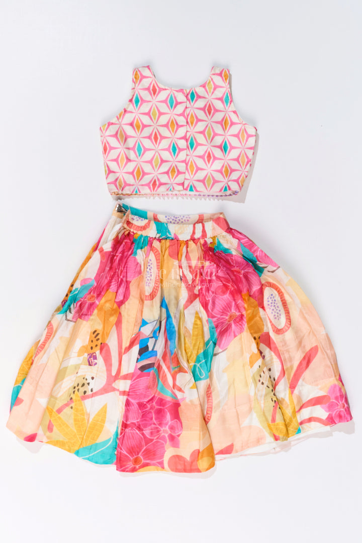 The Nesavu Girls Lehenga Choli Girls Best Lehengas Online with Vibrant Digital Print and Embroidered Choli Nesavu Girls Best Lehengas Online Embroidered Choli Vibrant Digital Print Skirt | The Nesavu