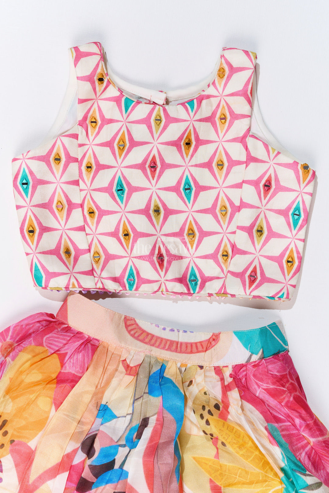 The Nesavu Girls Lehenga Choli Girls Best Lehengas Online with Vibrant Digital Print and Embroidered Choli Nesavu Girls Best Lehengas Online Embroidered Choli Vibrant Digital Print Skirt | The Nesavu