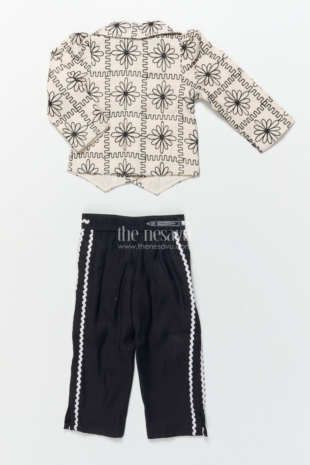 The Nesavu Girls Casual Set Girls Blazer Set for School Functions and Casual Festive Wear Nesavu Nesavu girls embroidered blazer set cultural school functions festive dressing