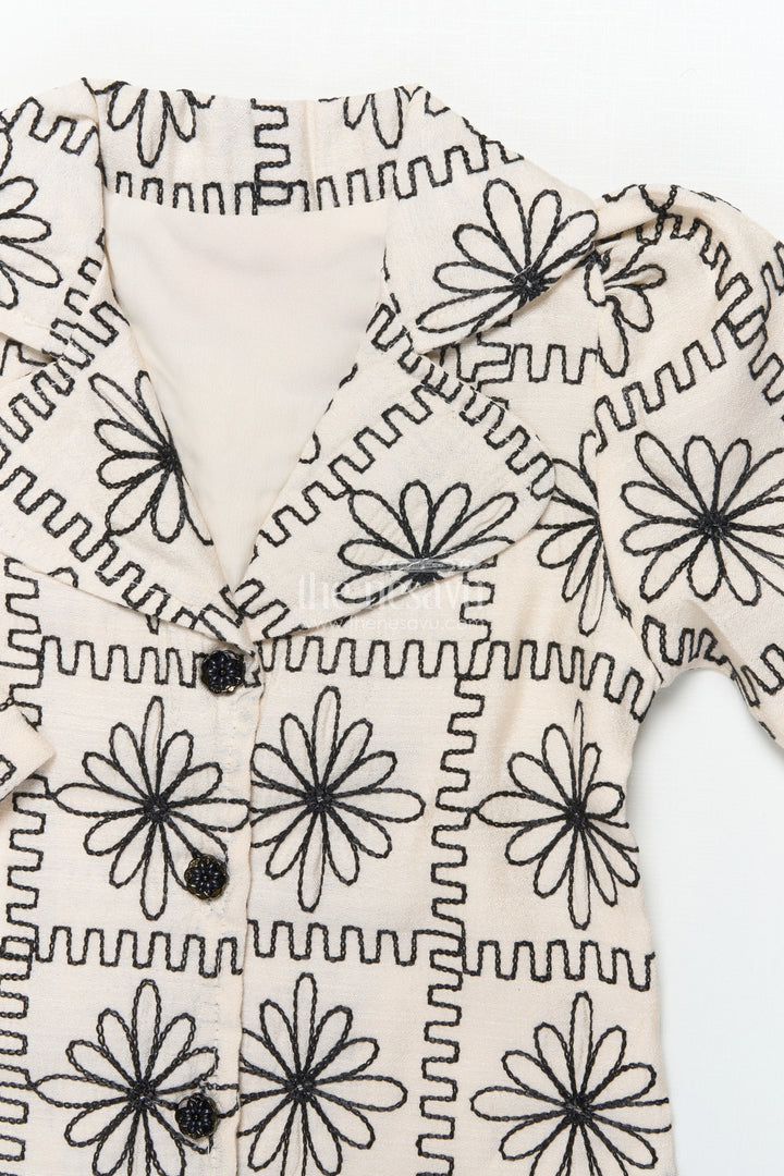 The Nesavu Girls Casual Set Girls Blazer Set for School Functions and Casual Festive Wear Nesavu Nesavu girls embroidered blazer set cultural school functions festive dressing