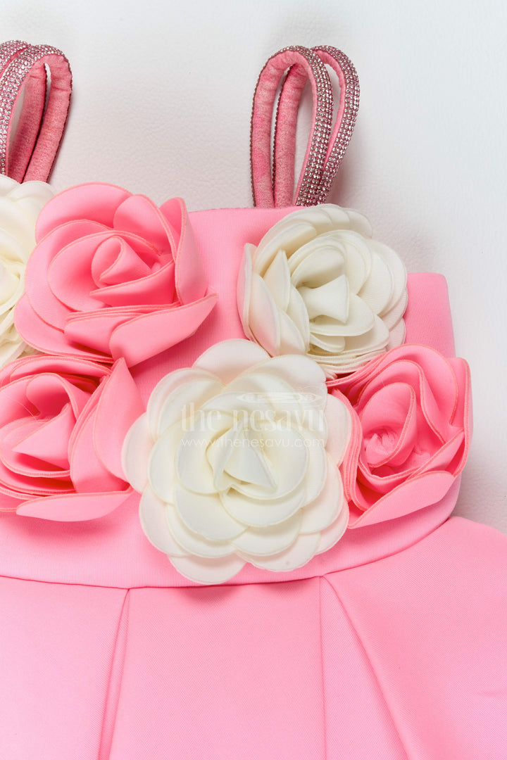The Nesavu Girls Fancy Party Frock Girls Bouquet Frock for Cake Cutting and Birthday Photo Moments Nesavu Nesavu Girls Bouquet Scuba Frock For Cake Cutting Birthday Photos Milestone Parties And Family Celebrations