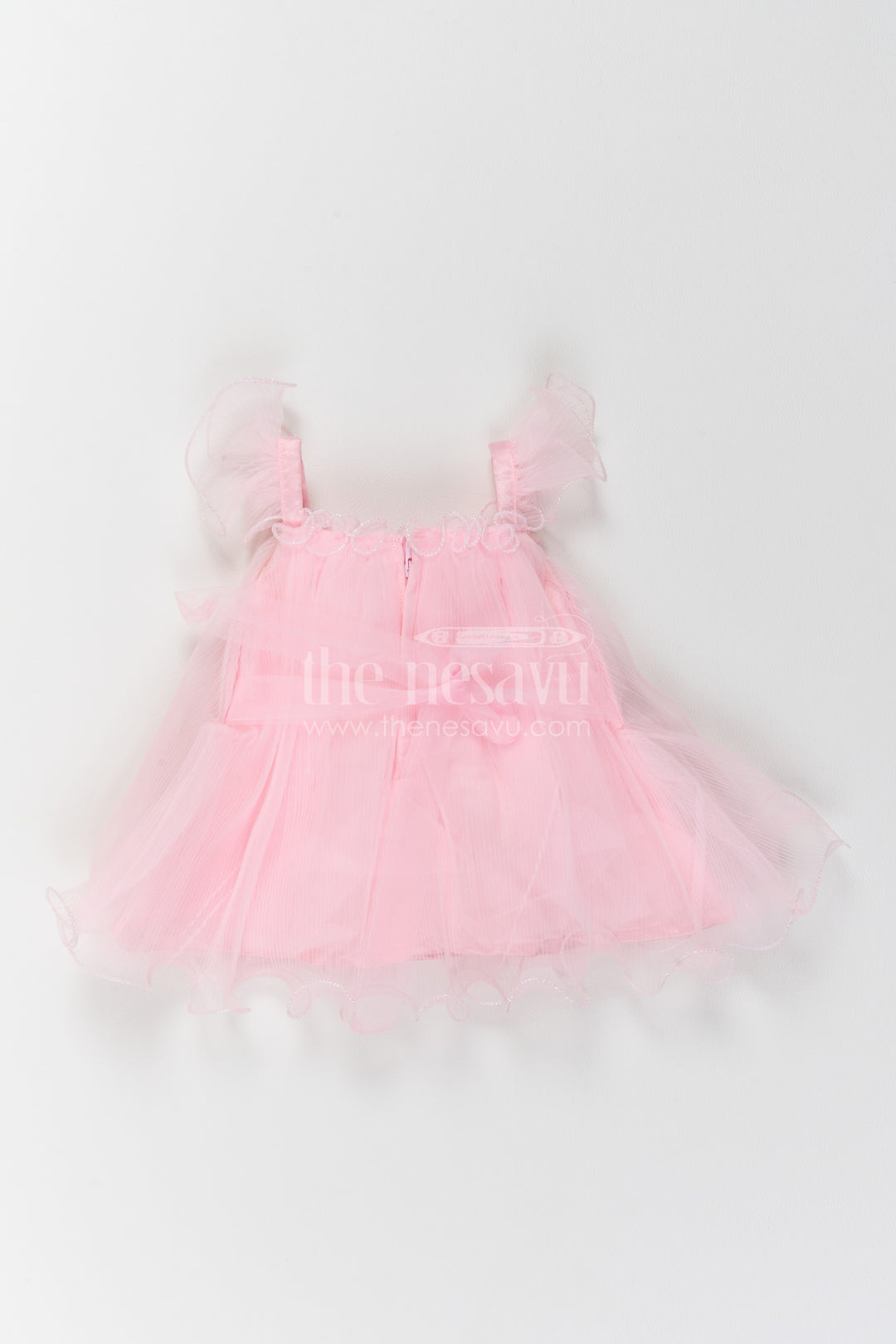 The Nesavu Girls Fancy Party Frock Girls Bow Party Frock for First Birthdays and Cake Smash Photos Nesavu Nesavu Baby Girl Bow Net Frock For First Birthdays Cake Smash Photos Milestone Parties And Celebrations