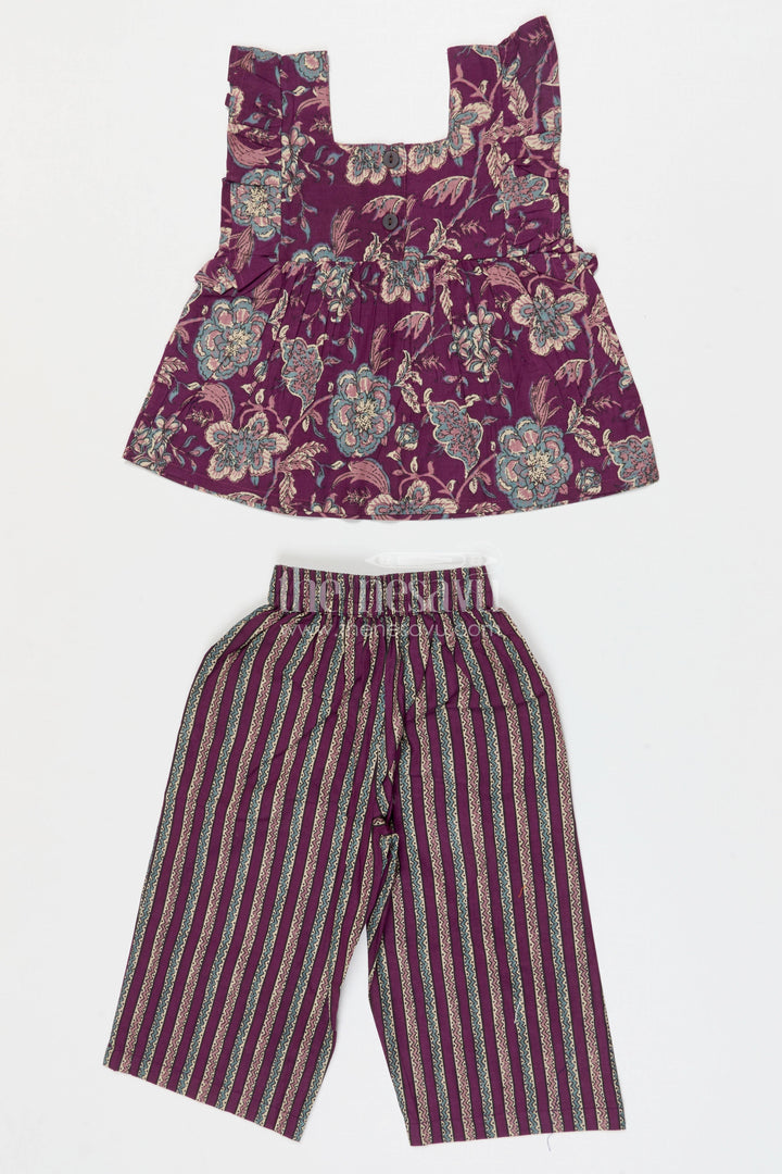 The Nesavu Girls Co-Ord Sets Girls Breathable Cotton Outfit for Summer Holidays Nesavu Nesavu Girls Breathable Cotton Co Ord Set For Summer Holidays And Park Outings