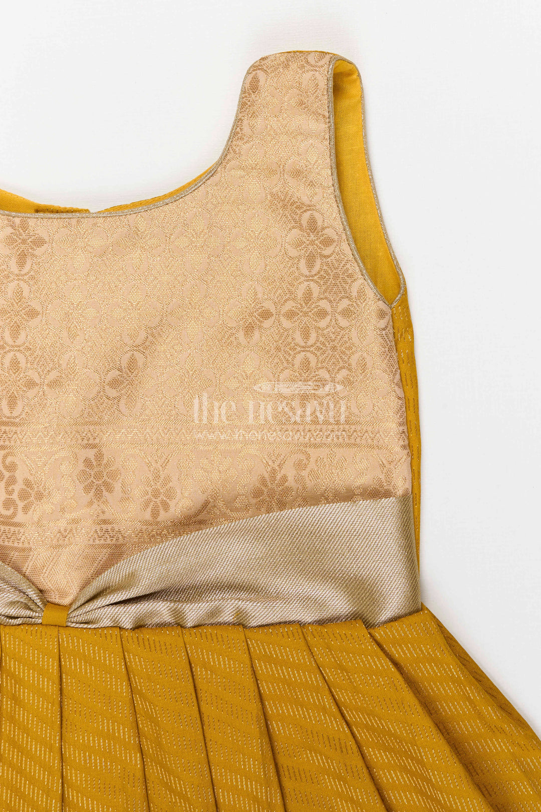 The Nesavu Girls Kanchi Silk Frock Girls Bridal Silk Frock for Wedding Ceremonies Nesavu Nesavu Girls Bridal Kanchivaram Silk Frock For Weddings Receptions And Festive Celebrations