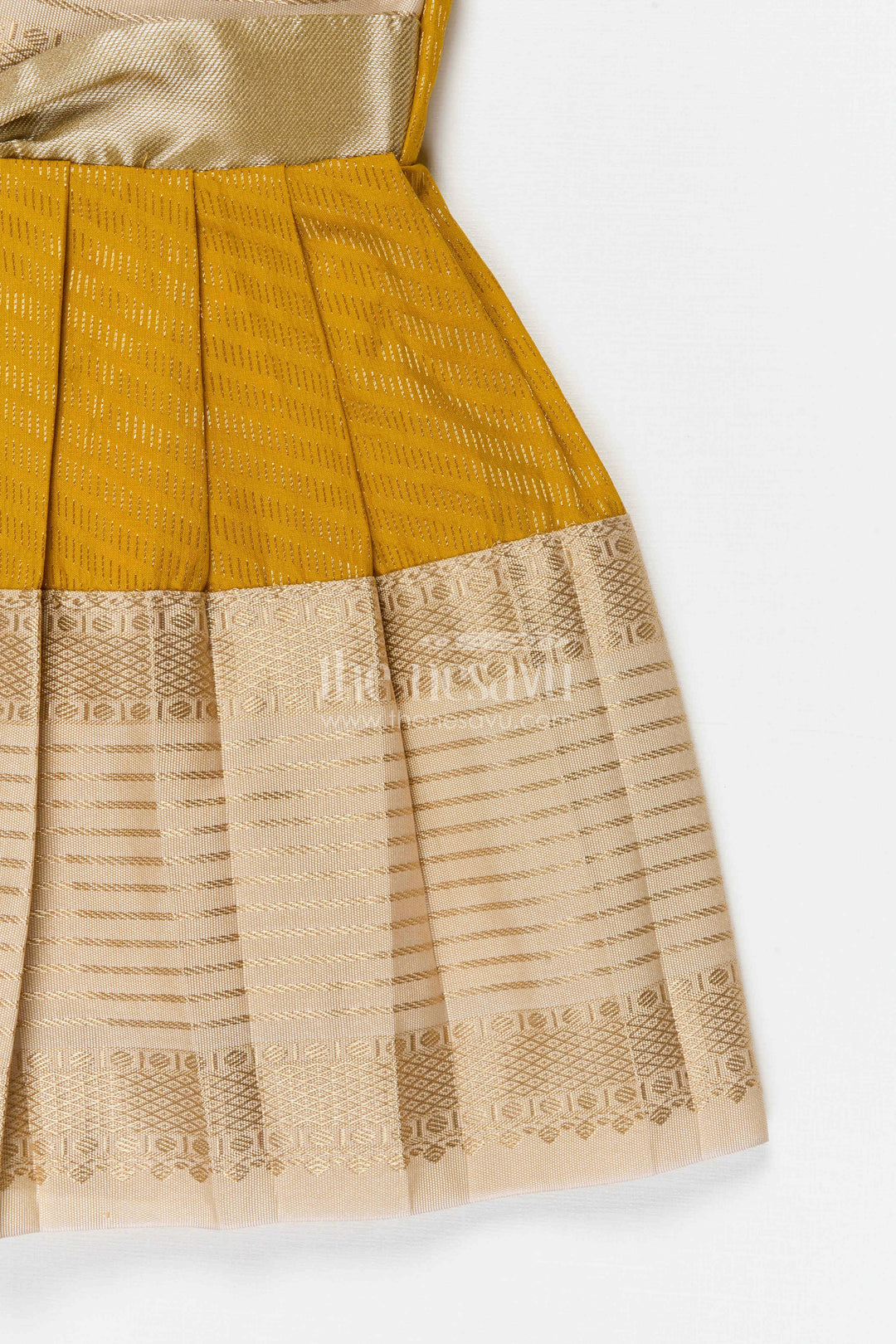 The Nesavu Girls Kanchi Silk Frock Girls Bridal Silk Frock for Wedding Ceremonies Nesavu Nesavu Girls Bridal Kanchivaram Silk Frock For Weddings Receptions And Festive Celebrations