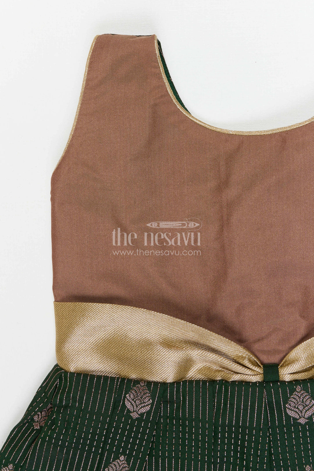 The Nesavu Girls Kanchi Silk Frock Girls Bridal Silk Frock for Weddings and Receptions Nesavu Nesavu Girls Semi Bridal Silk Kanchivaram Frock For Weddings Receptions And Festive Occasions