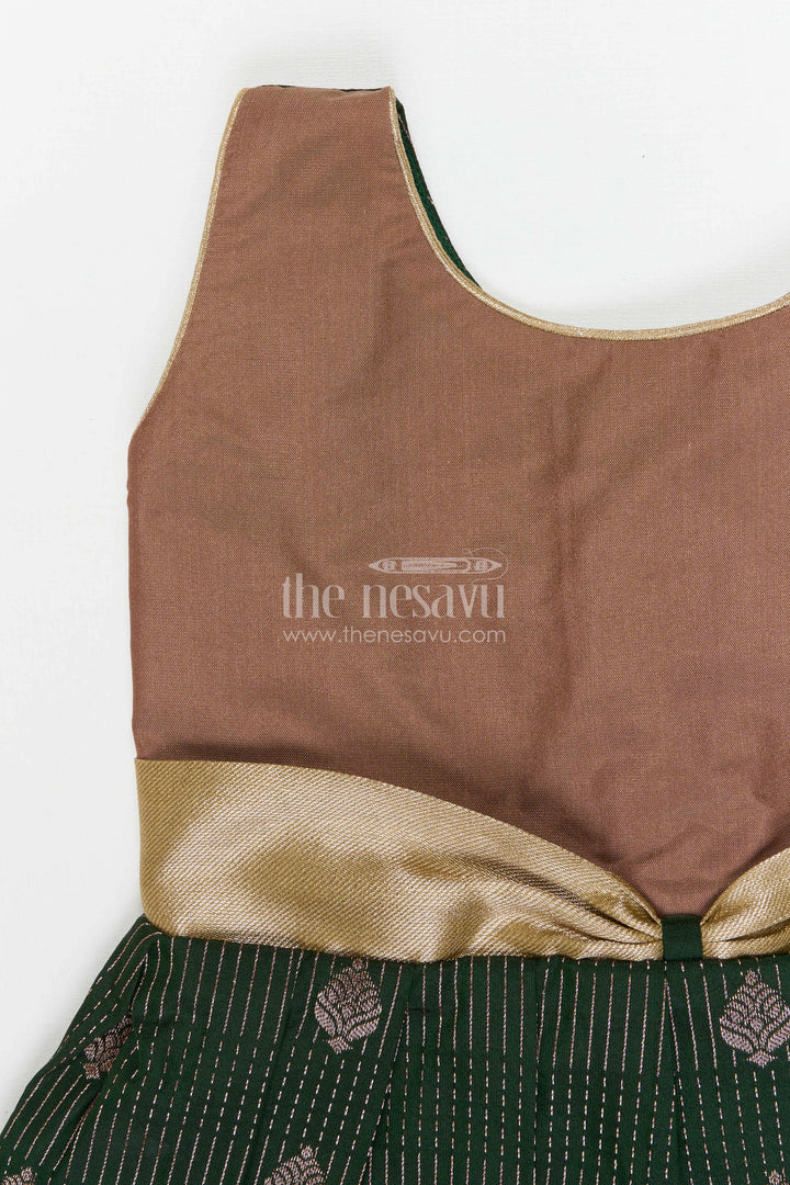 The Nesavu Girls Kanchi Silk Frock Girls Bridal Silk Frock for Weddings and Receptions Nesavu Nesavu Girls Semi Bridal Silk Kanchivaram Frock For Weddings Receptions And Festive Occasions