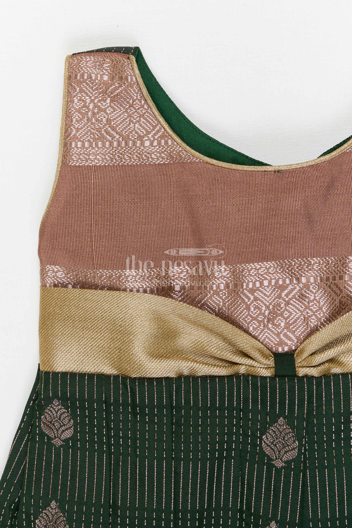 The Nesavu Girls Kanchi Silk Frock Girls Bridal Silk Frock for Weddings and Receptions Nesavu Nesavu Girls Semi Bridal Silk Kanchivaram Frock For Weddings Receptions And Festive Occasions