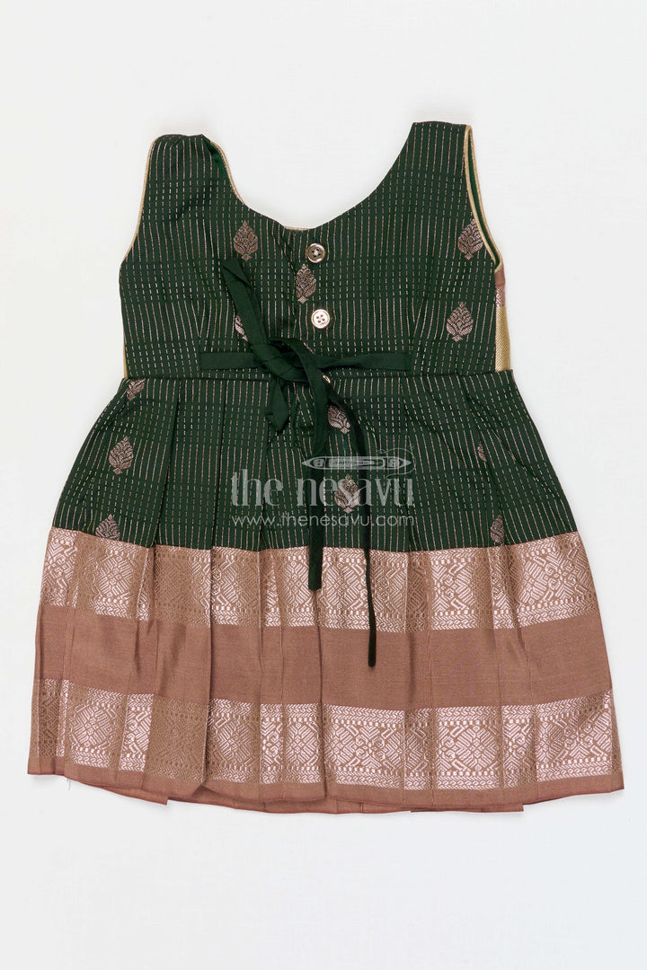 The Nesavu Girls Kanchi Silk Frock Girls Bridal Silk Frock for Weddings and Receptions Nesavu Nesavu Girls Semi Bridal Silk Kanchivaram Frock For Weddings Receptions And Festive Occasions