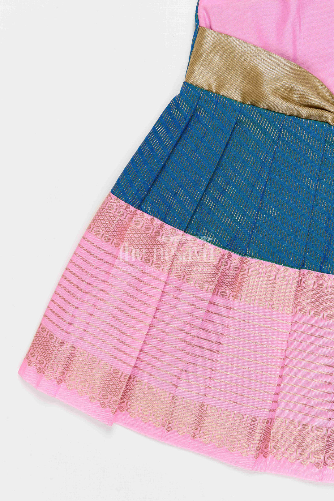 The Nesavu Girls Kanchi Silk Frock Girls Bridesmaid Silk Frock for Wedding Celebrations Nesavu Nesavu Girls Bridesmaid Kanchivaram Silk Frock For Weddings Receptions And Festive Functions