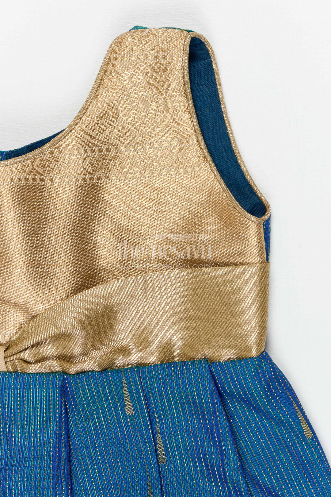 The Nesavu Girls Kanchi Silk Frock Girls Bridesmaid Silk Frock for Weddings and Receptions Nesavu Nesavu Girls Bridesmaid Kanchivaram Silk Frock For Weddings Receptions And Festive Celebrations