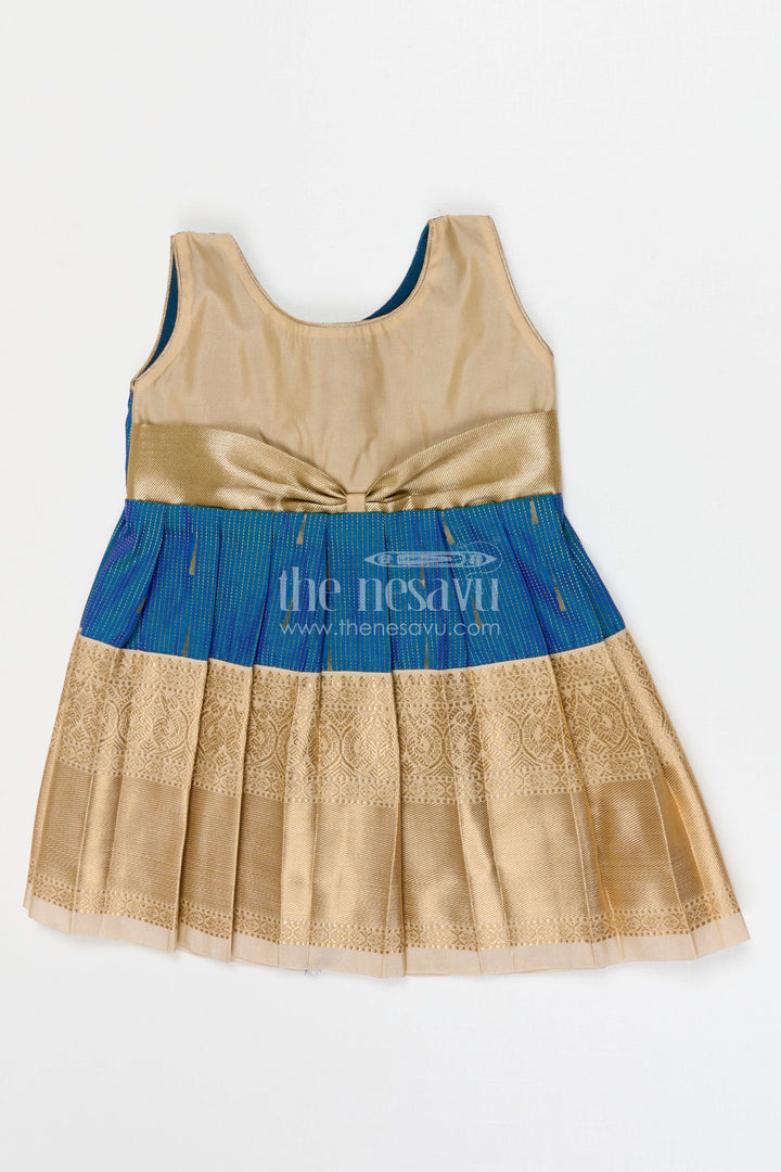 The Nesavu Girls Kanchi Silk Frock Girls Bridesmaid Silk Frock for Weddings and Receptions Nesavu Nesavu Girls Bridesmaid Kanchivaram Silk Frock For Weddings Receptions And Festive Celebrations