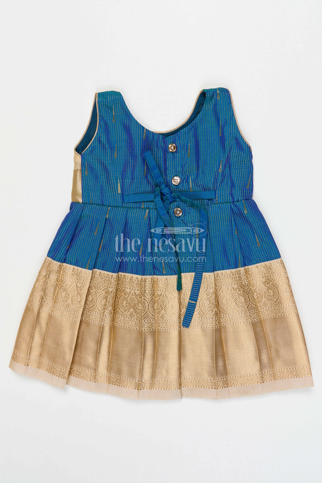 The Nesavu Girls Kanchi Silk Frock Girls Bridesmaid Silk Frock for Weddings and Receptions Nesavu Nesavu Girls Bridesmaid Kanchivaram Silk Frock For Weddings Receptions And Festive Celebrations