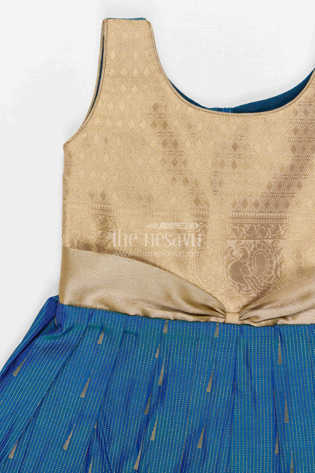 The Nesavu Girls Kanchi Silk Frock Girls Bridesmaid Silk Frock for Weddings and Receptions Nesavu Nesavu Girls Bridesmaid Kanchivaram Silk Frock For Weddings Receptions And Festive Celebrations