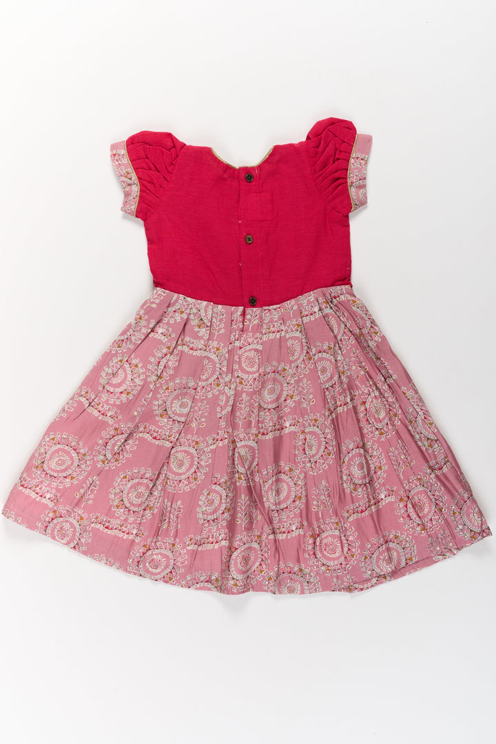 The Nesavu Girls Casual Gown Girls Brown Anarkali Dress with Traditional Printed Design and Matching Short Jacket Nesavu Girls Brown Anarkali Dress Printed Design Matching Short Jacket Festive Wear | The Nesavu