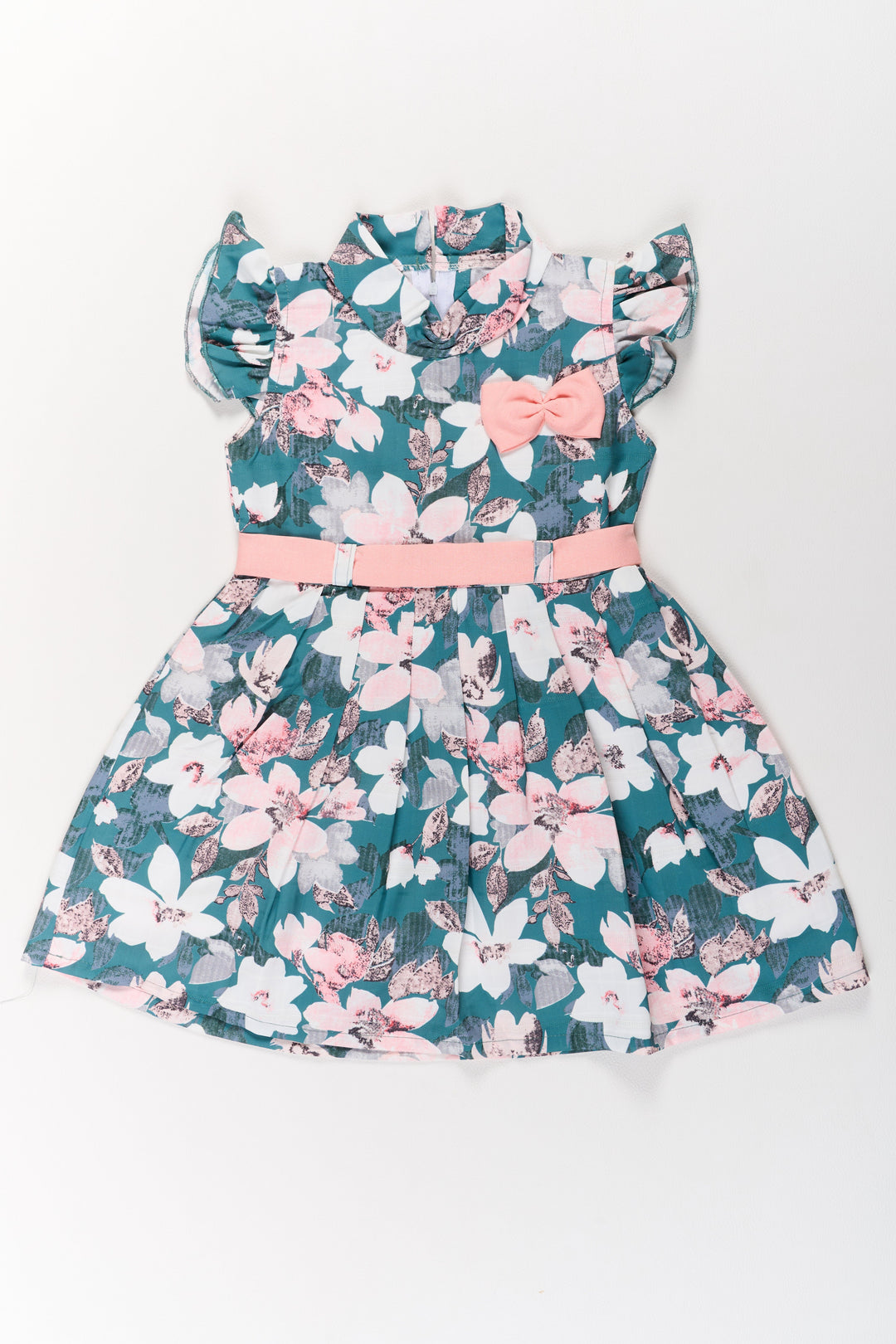 The Nesavu Girls Cotton Frock Girls Casual Chiffon Maxi Dress with Floral Print and Bow Detail Nesavu Girls Casual Chiffon Maxi Dress Floral Print Bow | The Nesavu