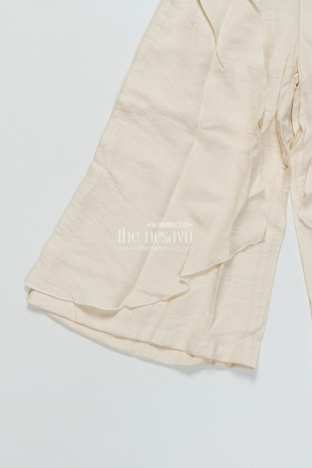 The Nesavu Girls Casual Set Girls Casual Co-Ord Set for Outings and Playdates Nesavu Nesavu girls cotton co-ord set embroidered shrug casual outings playdates