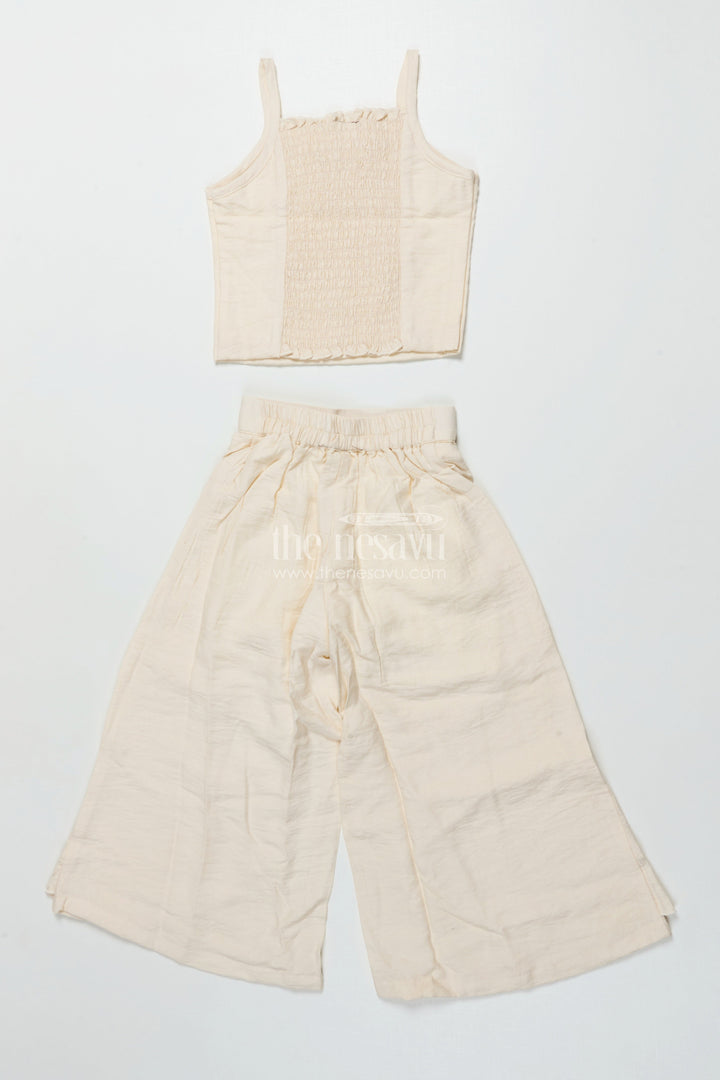 The Nesavu Girls Casual Set Girls Casual Co-Ord Set for Outings and Playdates Nesavu Nesavu girls cotton co-ord set embroidered shrug casual outings playdates