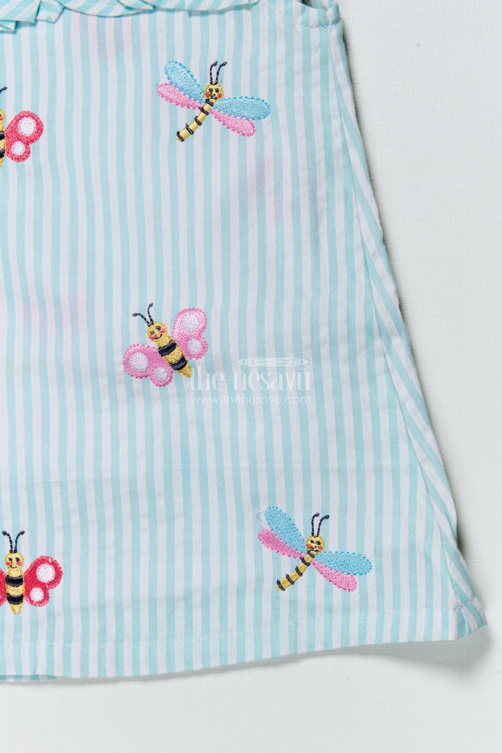 The Nesavu Girls Casual Set Girls Casual Cotton Dress Set with Thread Embroidery for Everyday Wear Nesavu Nesavu girls casual cotton dress set thread embroidery  ideal everyday comfort style